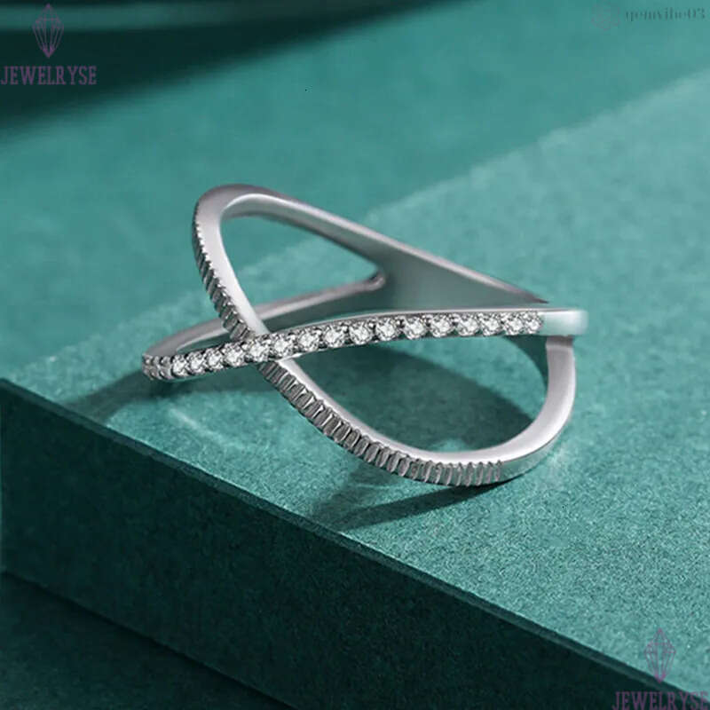 classic s925 sterling silver cross band ring designer for woman jewelry party beach 5A cubic zirconia luxury diamond drop rings women valentines day g