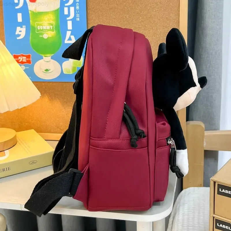 Disney 2025 New Mickey Mouse Childrens Backpack Cute Plush Bag Large Capacity Student Backpack Stylish Bag Children Gift H251212