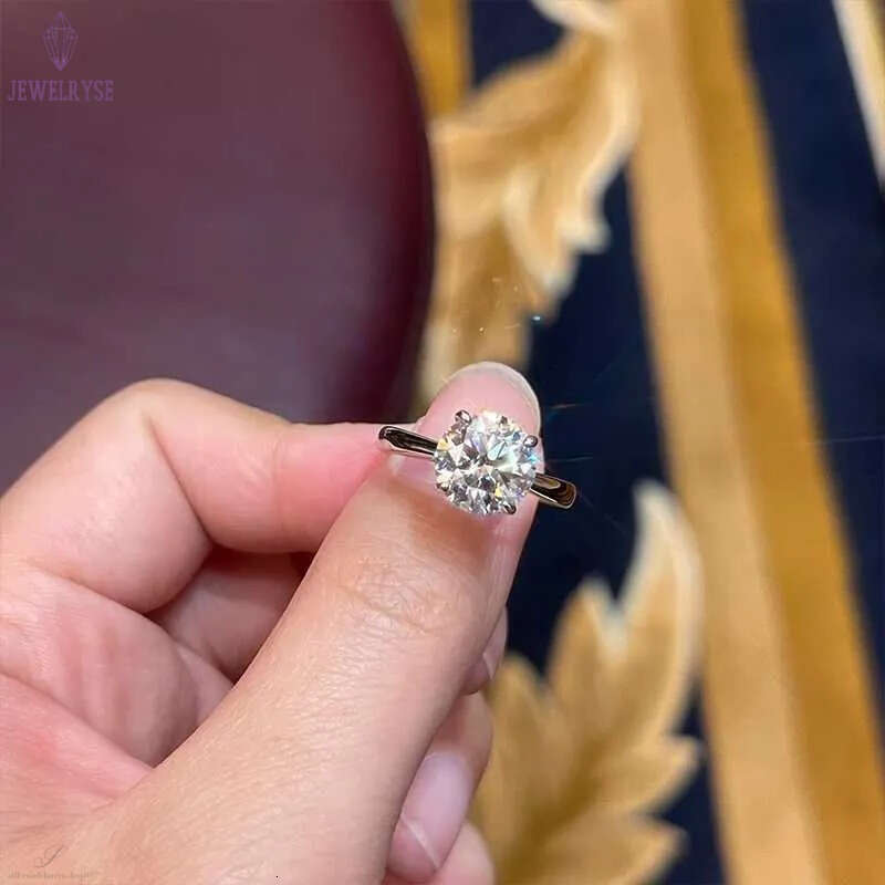 ANZIW 2 Carat All Moissanite Ring Bridal Sets Silver 925 Solitaire Engagement Wedding Rings Stackable Eternity Bands for Women