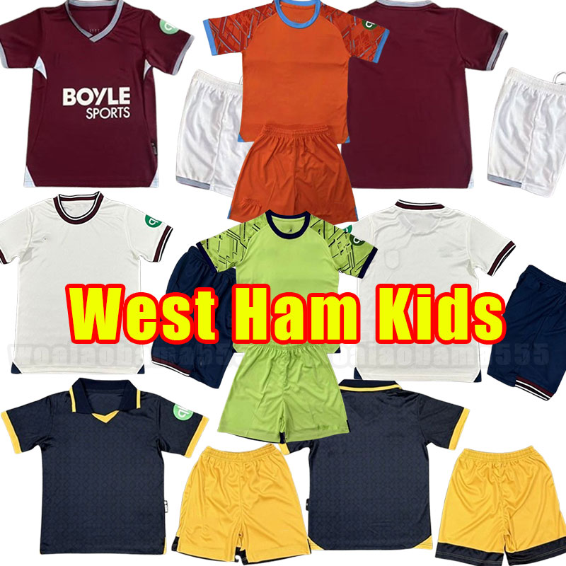 kids kits west 25 26 BOWEN L. PAQUETA WHU soccer jerseys 2025 2026 west ALVAREZ kits ANTONIO VLASIC WARD PROWSE WEST HA MS football shirts INGS BENRAHMA MEN Kids CHILD gk
