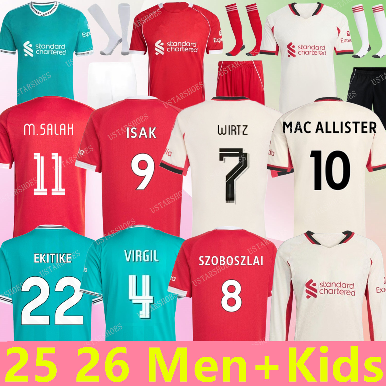 25 26 MAC ALLISTER soccer jersey WIRTZ ISAK MAC ALLISTER NGUMOHA EKITIKE 2025 2026 football shirt SZOBOSZLAI GAKPO GRAVENBERCH men kids kit uniforms VIRGIL M.SALAH