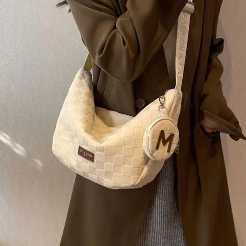 Korean style versatile crossbody bag white pure cott cloth bag fiable new tote bag wens bag large capacity bag Y251211