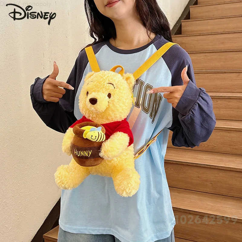 Disney Winnie The Pooh Backpack for Women 2025 New Fashion Cartoon Travel Outdoor Small Backpack Cute Versatile Girls Phone Bag H251212