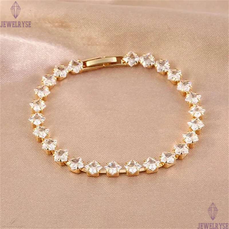 4x4mm CZ 18k gold tennis bracelet designer woman square iced out chain mens bracelets AAA zirconia silver diamond chains bangles man womens luxury jew
