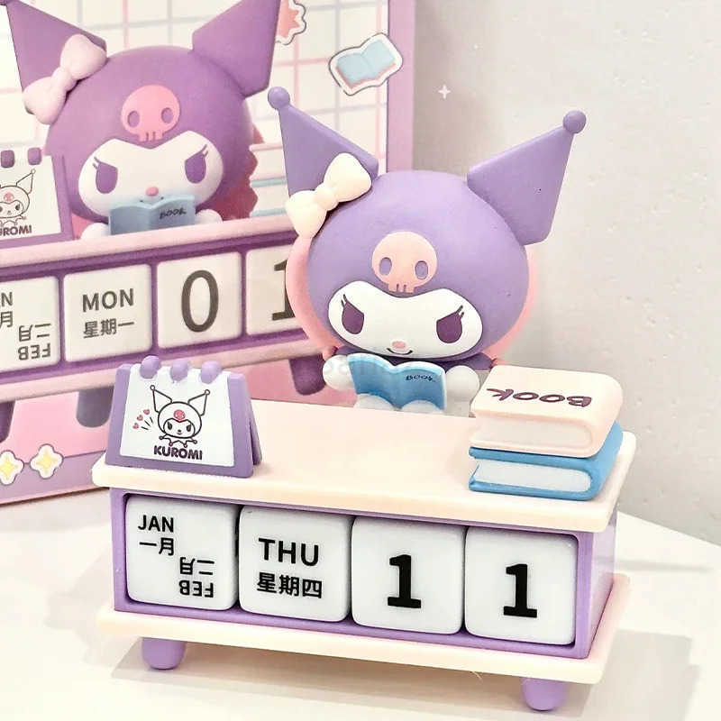 Sanrio Kuromi Pochacco Desk Calendar Ornaments Anime Cartoon Figures Model Removable Desktop Calendar Decorative Tabletop Decoration H251212