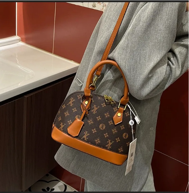 Allmas BB Top Handle Shell Handbag with Luxury Carrying Bag Backband Womens Classic Printed Leather Shoulder Bag Mens Wallet Cross body Handbag