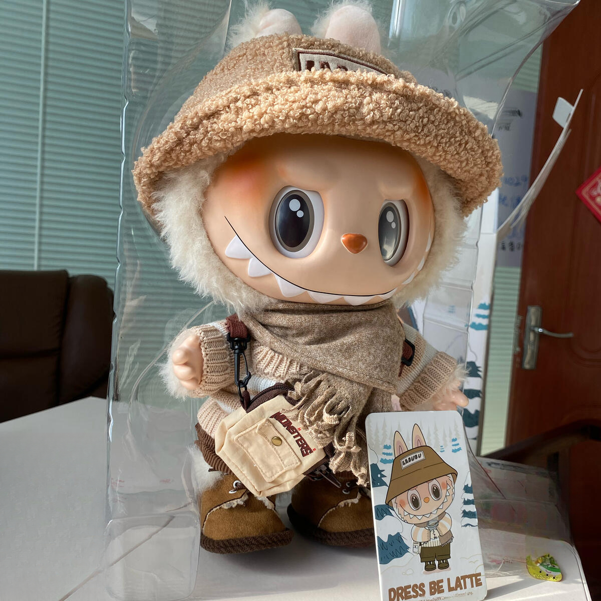 Perfect The MONSTERS DRESS BE LATTE Vinyl Plush Doll Action Figure Overalls Labubu Stuffed Toy Figurine Bust