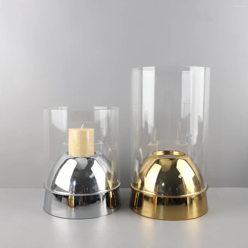 Candle Holders Geometric Metal Glass Menorah Candelabrum Candlestick Gold Semicircle Home Decoration Accessories Centerpieces XJ260305