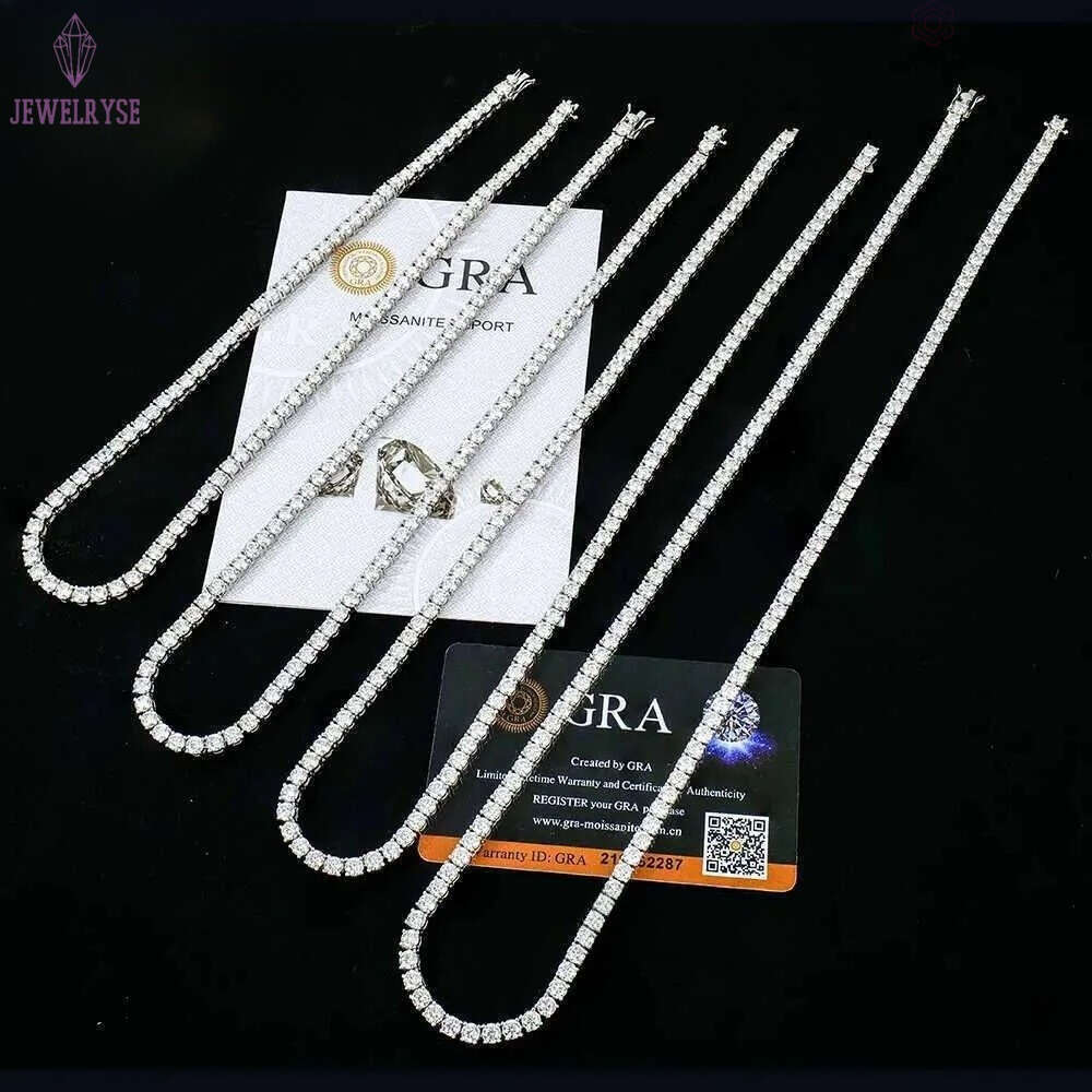 Factory Price bulk men sterg sier 4mm iced out vvs round lab grown dia mossanite moissanite tennis chain necklace