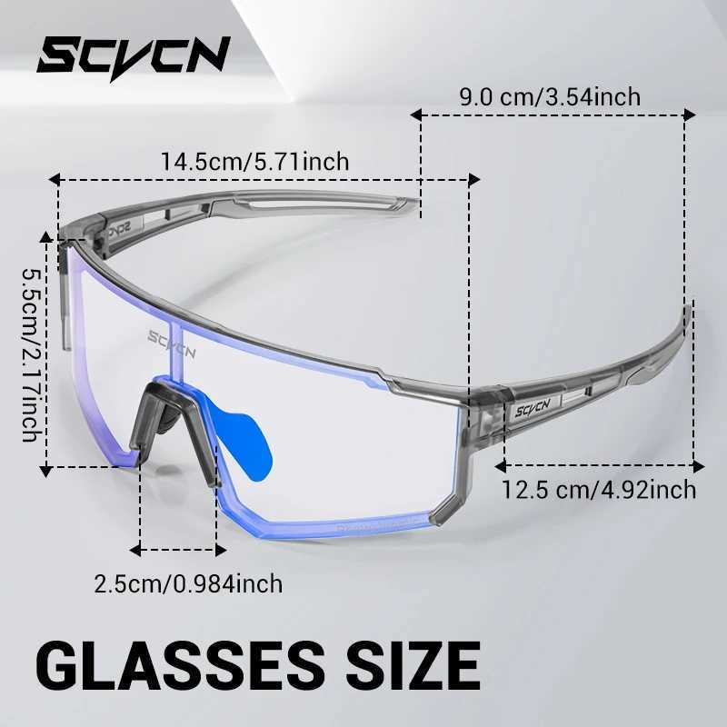 SCVCN New Outdoor Photochromic Sunglasses Sports Bike Cycling Glasses Man MTB Climbing Glasses Women Driving Bicycle Eyewear G251212