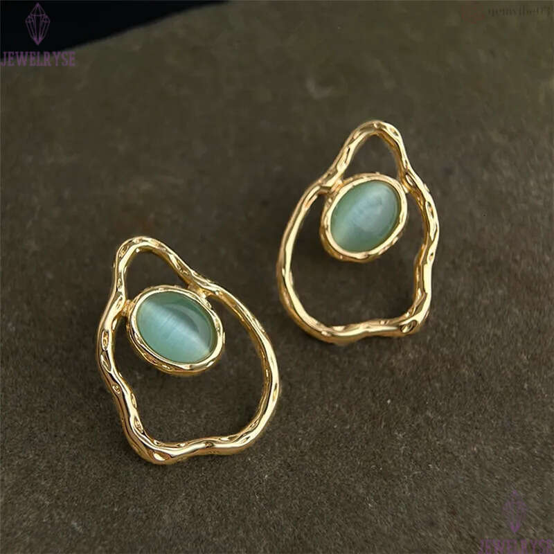 original new designer opal stud earring for woman home party luxury 18k gold earrings womens ear clip jewelry S925 silver needle valentines day friend