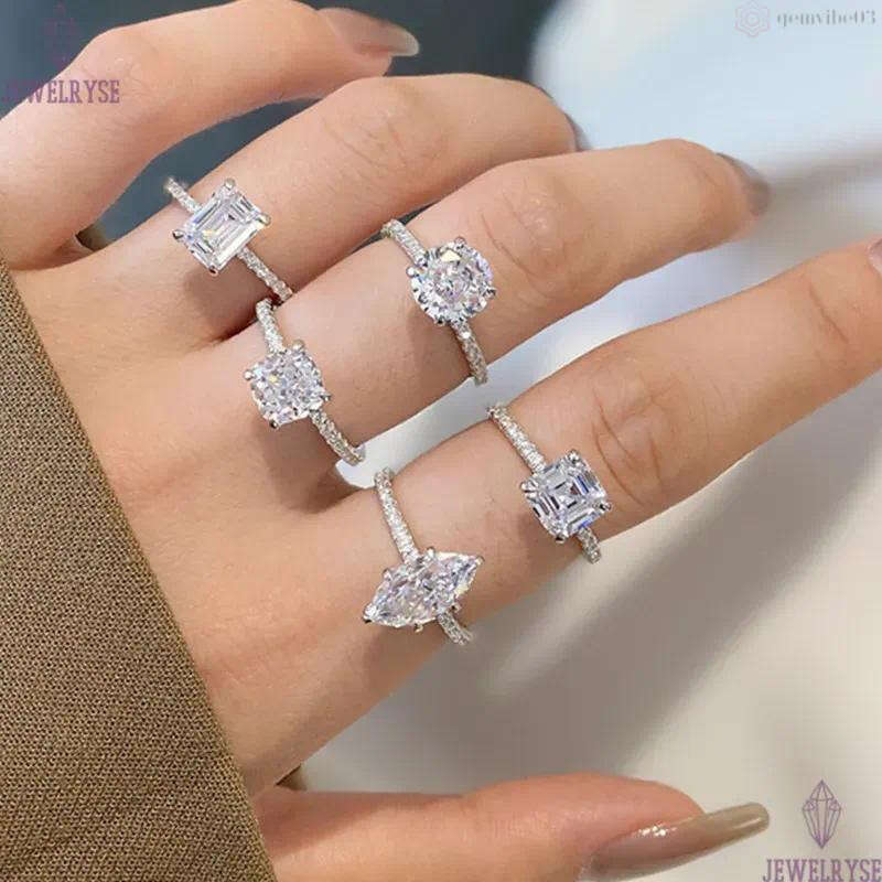 luxury gold diamond designer ring for woman 925 sterling silver wed round oval 5A zirconia womens love eternity promise wedding engagement rings gift 