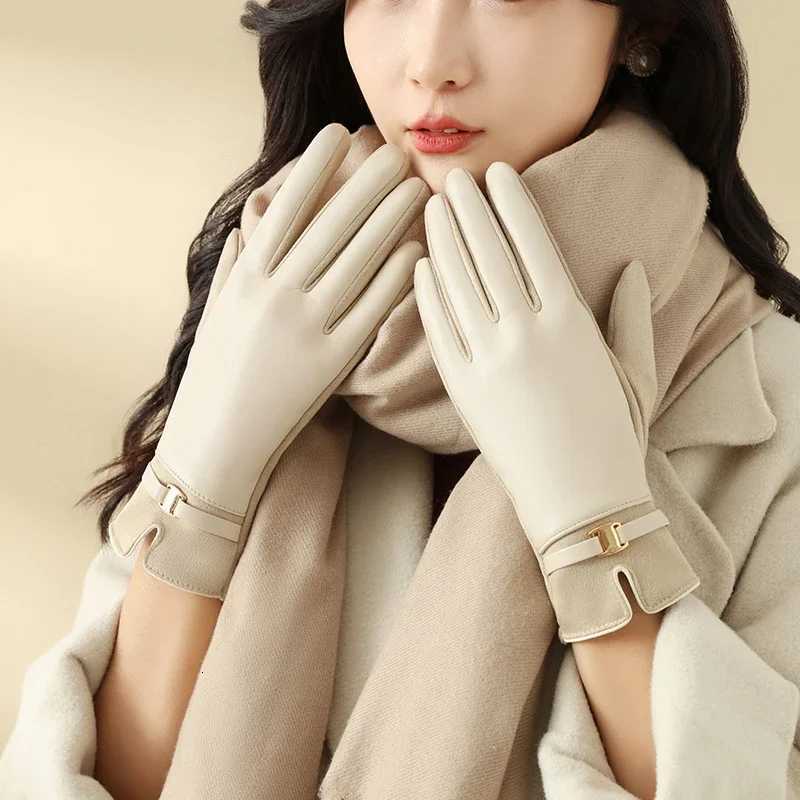 1 pair of plush thickened gloves for women in winter warmth and cold protection plush gloves for touch screen riding outdoor Y251211