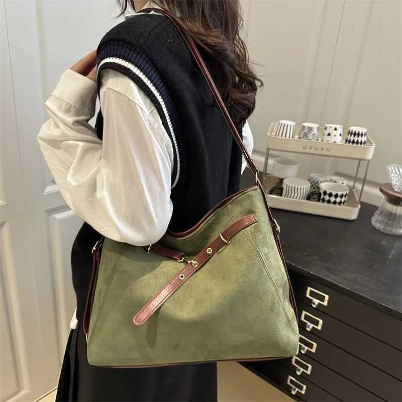 Autumn Vintage Suede Shoder Bags for Wen Belt Design Versatile Ladies Backpack Handbags Simple Fem Crossbody Bag Tote Y251211