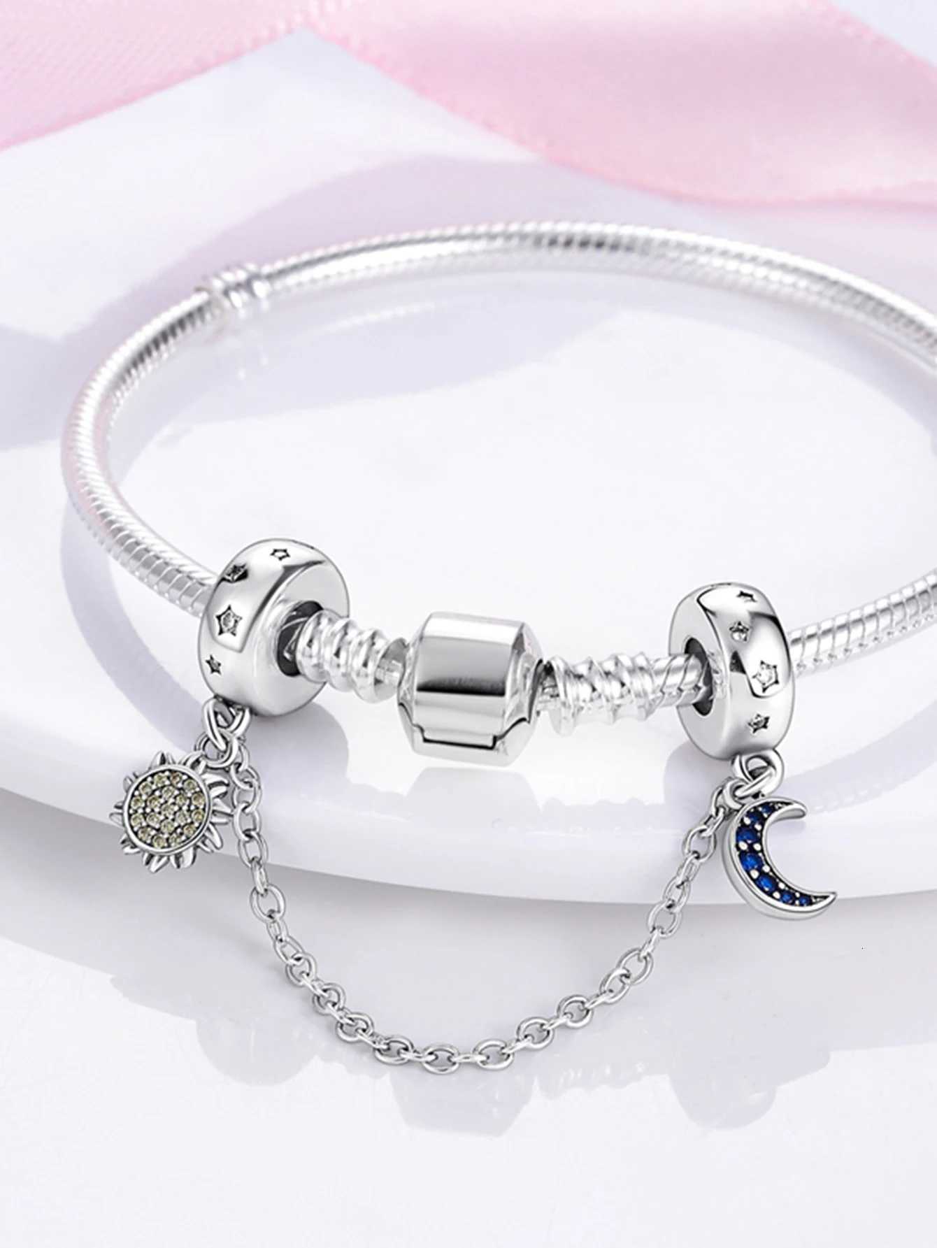 925 Sier Clasp Spacer CZ pave Clip Beads Charms Sile Spacer Stopper Charm fit Bracelet Jewelry Clip Y251212