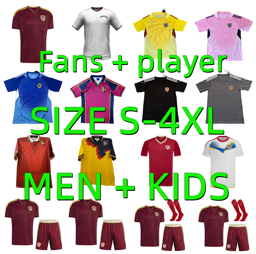 2026 2027 Venezuela Soccer Jerseys 98 00 retro national team SOTELDO SOSA RINCON CORDOVA CASSERES JA.MARTINEZ RONDON GONZALEZ 25 26 27 football shirt Men kids kits