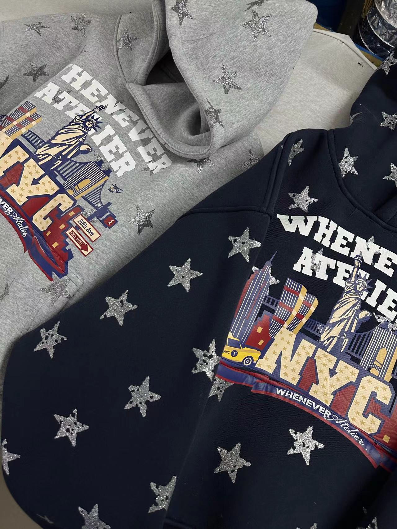 whenver atelier Men's Hoodies Hooded Men Winter Cotton Gothic Print Woman Vintage Sweatshirt Casual Fall Clothes Oversized Hoodie