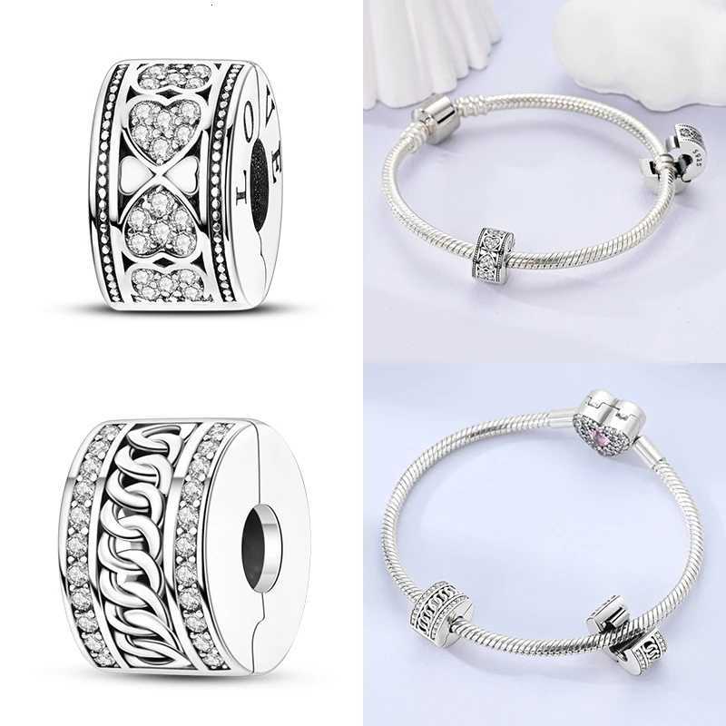 Sier Clips 925 Sterling Sier Stars Moon Sun Daisy Clip Charms Safety Chain Fit Bracelet DIY Jewelry Gifts Y251212
