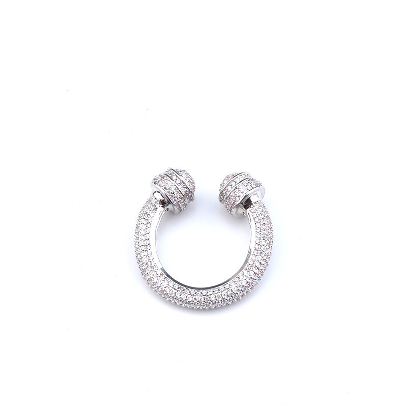 Simple Fashion Women's Elegant Full Zircon U-Shaped Bracelet Ring Set Elegant and Grand Hand Jewelry