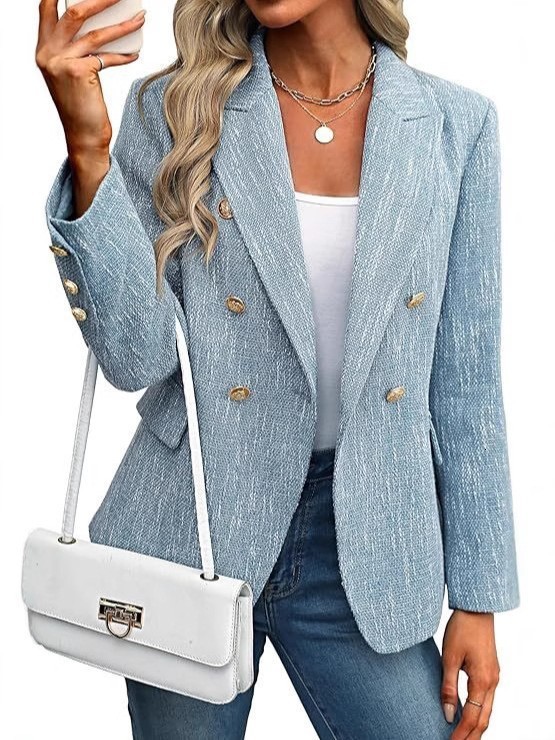 Womens Solid Color Blazer Autumn Simple Style Fashion Street Style Small Blazer 211122