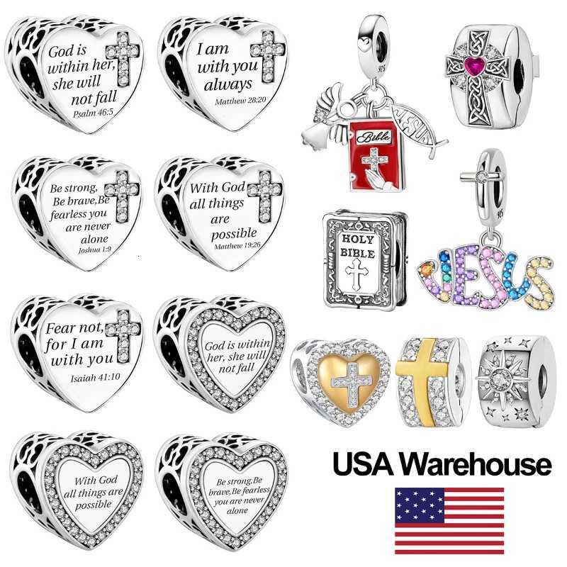 925 Sterling Sier Cross Prayer Pendant Charm Ball Suitable for Bracelets DIY Wens High Quty Fine Jewelry Y251212