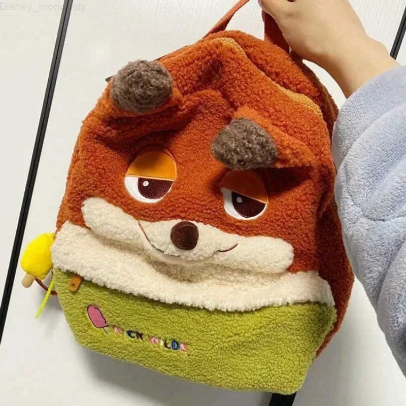 Disney Zootopia Judy Nick Animation Cartoon Cute Plush Backpack Creative Kawaii Large Capacity Student Backpack School Bag Gift H251212