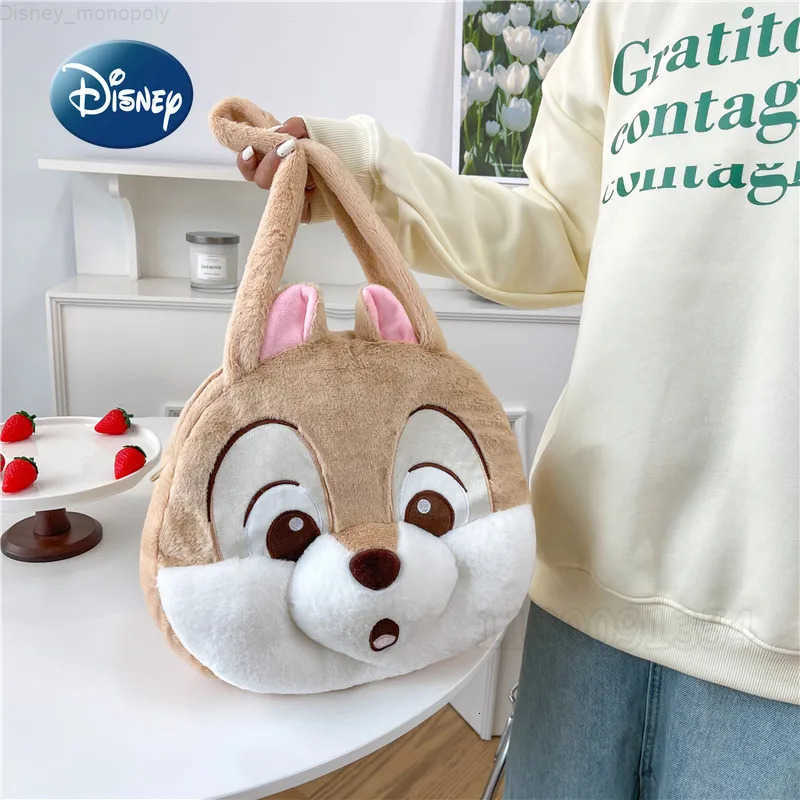 Disney Chichititi New Plush Handbag Large Capacity Fashion Womens Plush Shoulder Bag Cartoon Cute Casual Storage Womens Bag H251212