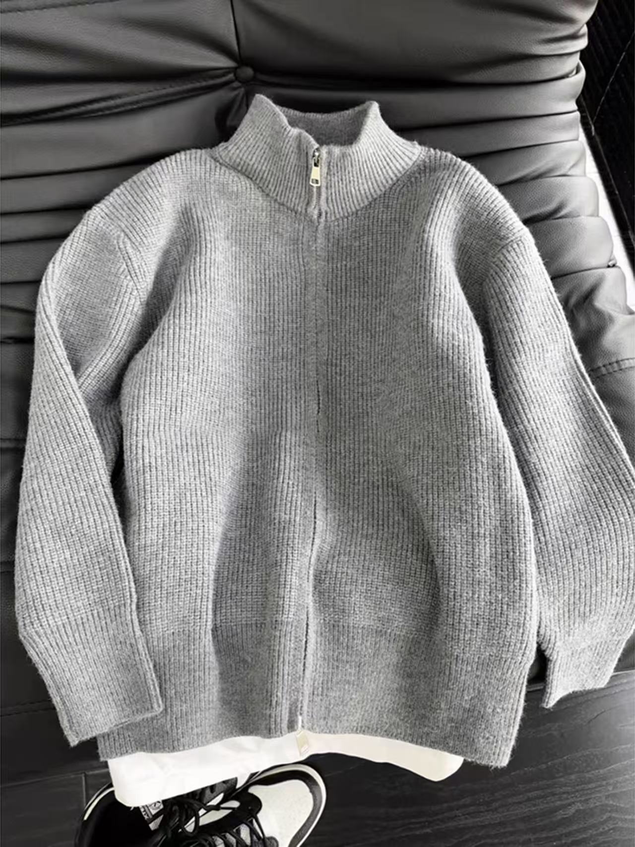 Men's sweater jacket is a clean and versatile, form-fitting sweater jacket