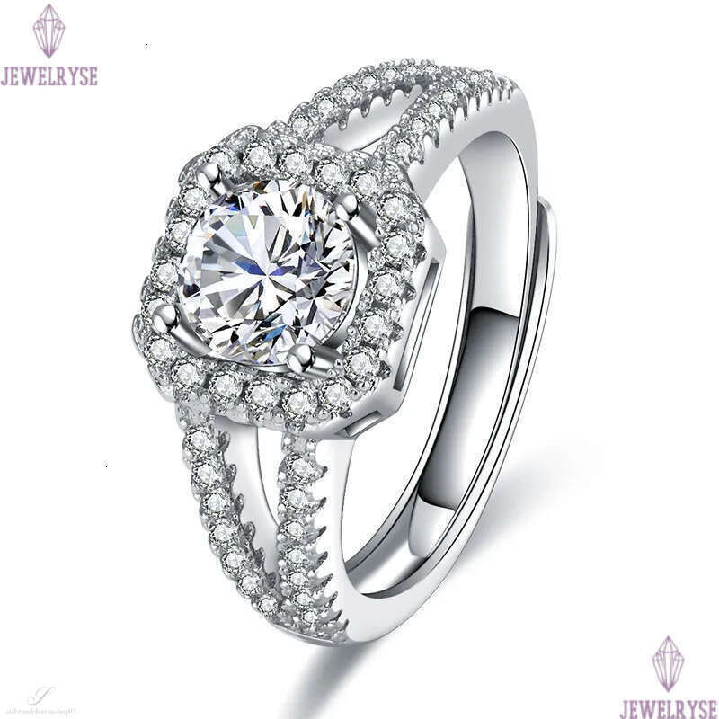 Retro Vintage Hollow Moissanite Stone Band Rings Luxury Designer Square Big Crystal Shining Love Ring for Women Wholesale