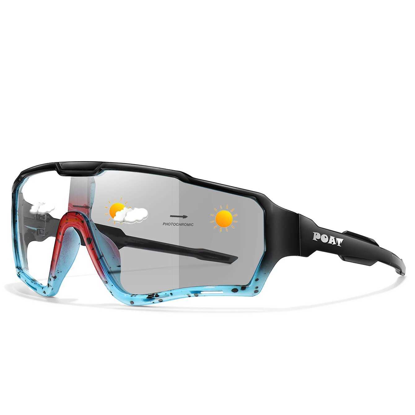 POAT Brand Motorcycle Photochromic Windproof Sunglasses Men MTB Bike Bicycle Eyewear Sports Cycling Fishing Running Glasses G251212