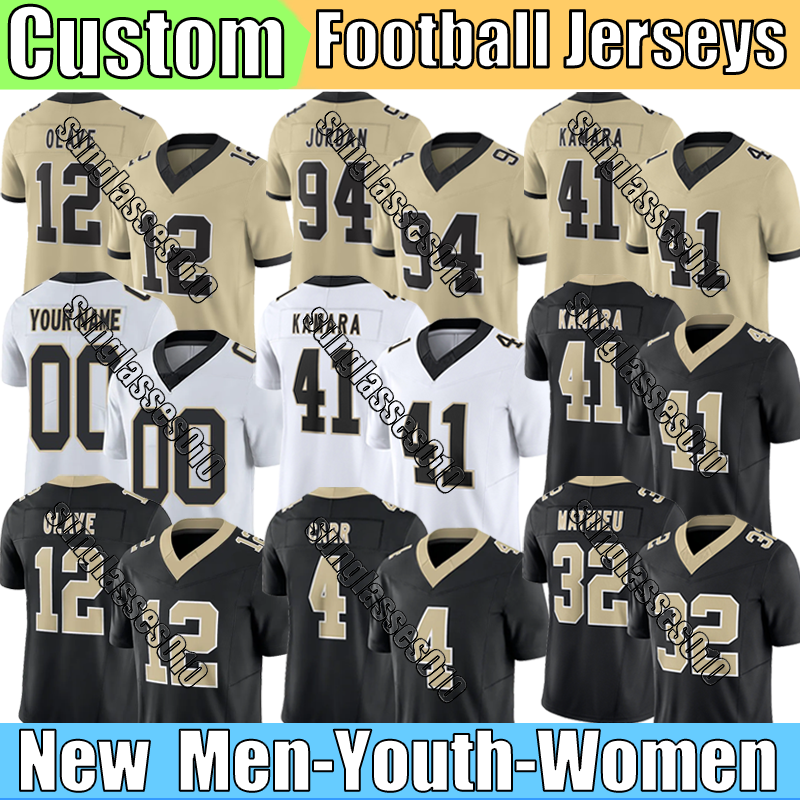 #41 Kamara Young NewOrleans city Saint jersey #12 Olave Moreau Tipton Bresee Shough Football Jerseys #56 Davis Manning Moreau Taylor Football Jerseys