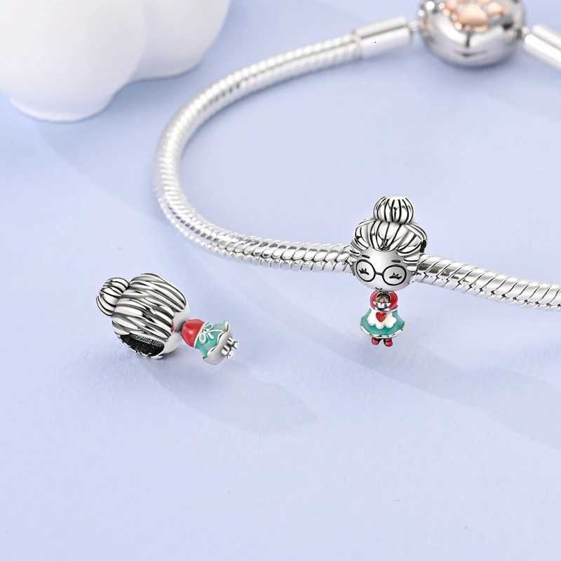 Sier Plated Boy Girl Couple rs Beads Charms Zirconium Dangle Fit Bracelet Necklace Jewelry Wen Y251212