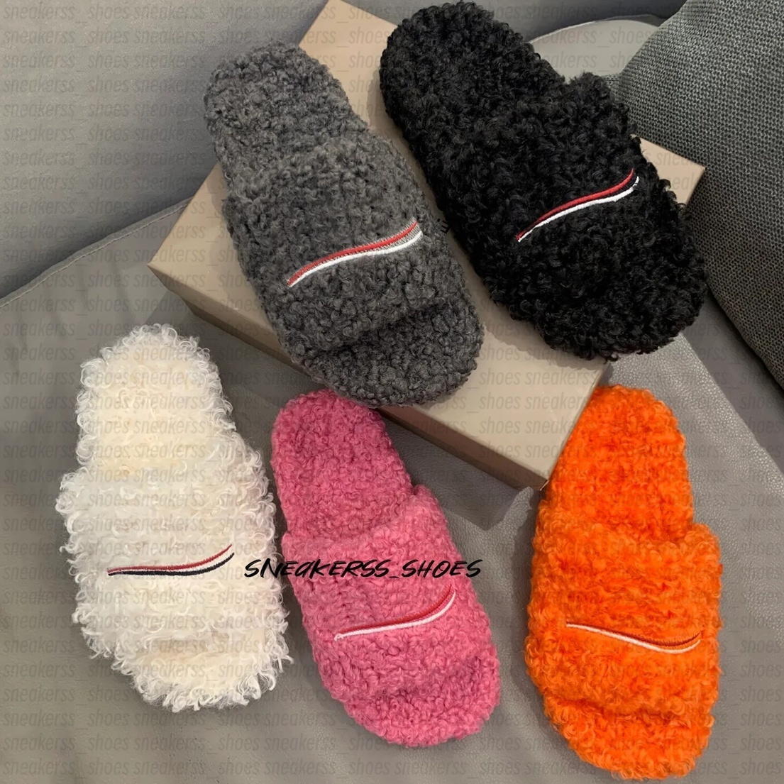 Luxury Slides Paris Designer men women Slippers Ladies Wool Winter Fur Fluffy Furry Warm Letters Sandals Comfortable Fuzzy Girl Flip Flop Slipper eur35-46