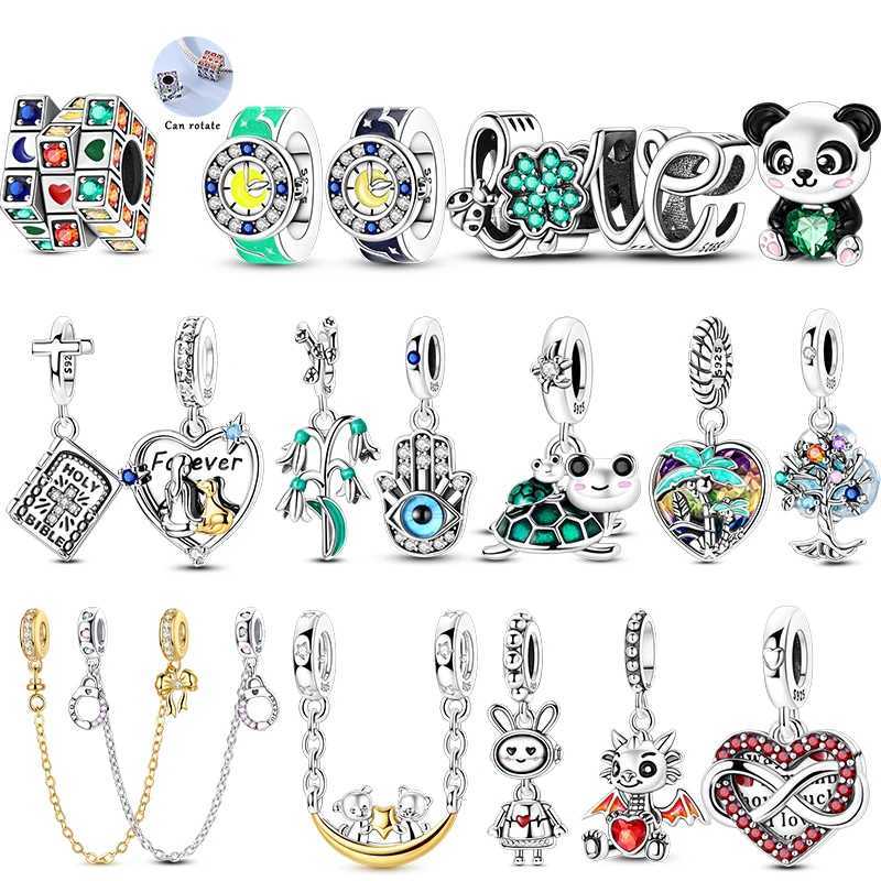 New In 925 Sterling Sier Green Panda Turtle Charms Pendant Jewellery Fit 925 Bracelet For Wen DIY Gift Y251212