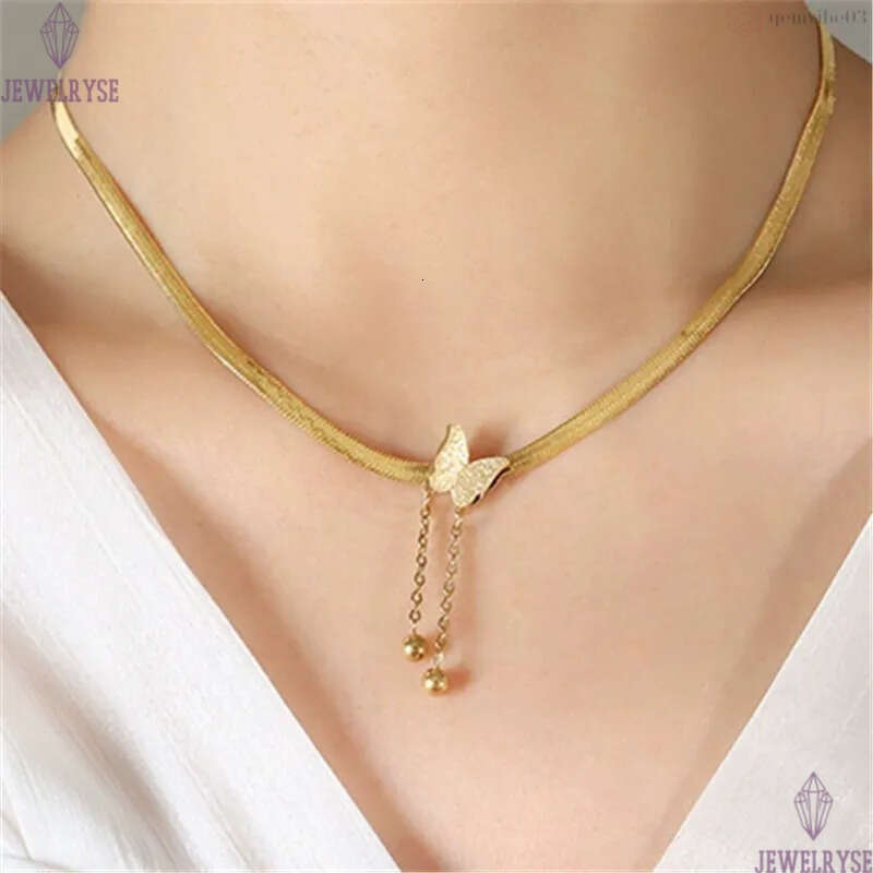 top 18k gold butterfly stainless steel designer necklace for woman party home pendant luxury necklaces school silver choker women jewelry travel birth