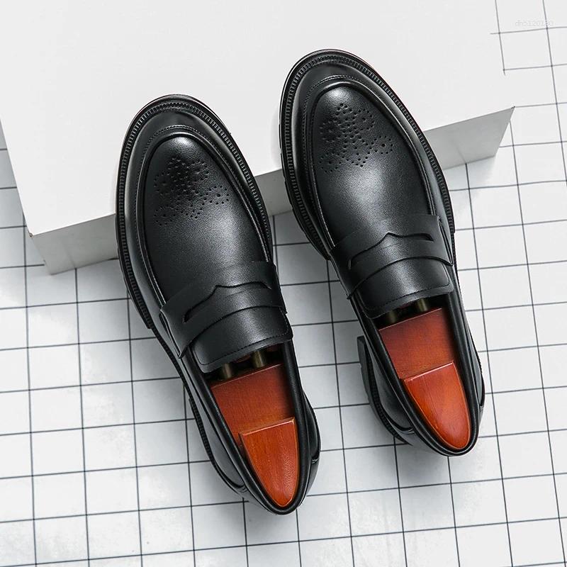 Dress Shoes High Quality Men's Office Casual Business For Men Brogues Leather Social Wedding Formal Loafers Male