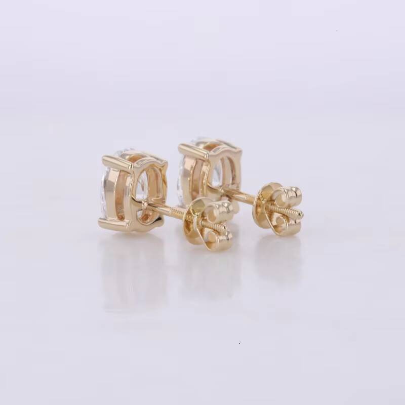 57mm 46mm Oval Loose Diamond Screw Back Studs 4 Prongs DEF VVS VS CVD HPHT 10k 14k 18k Gold Stud Lab Grown Diamond Earrings