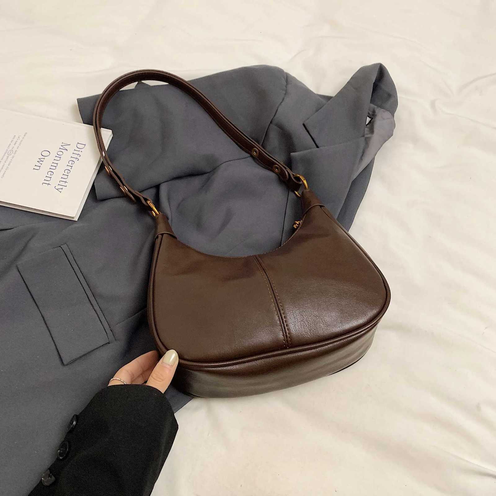 Fi Crescent Mo bag handbag frosted high-class sense wan bag casual shoder bag Y251211