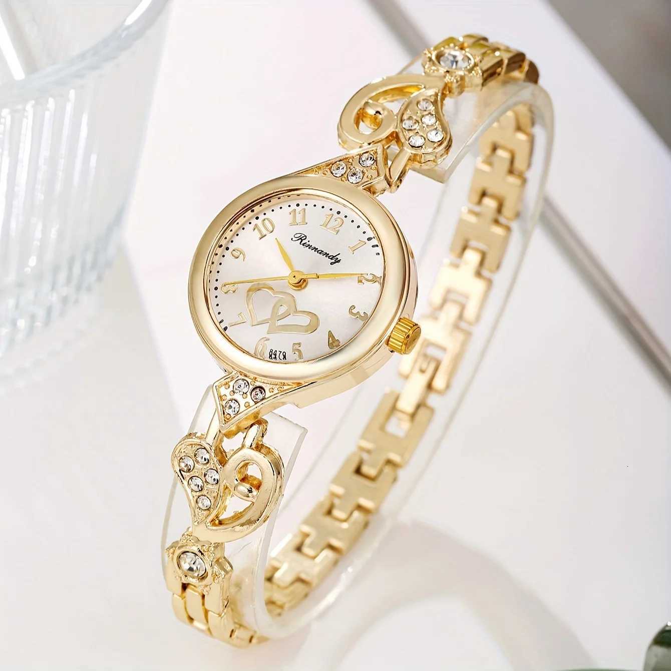 1/3PCS Elegant Women Quartz Watch Fashion Rhinestone Hearts Bracelet Band Ladies Wristwatch Reloj MujerWithout Box Y251212