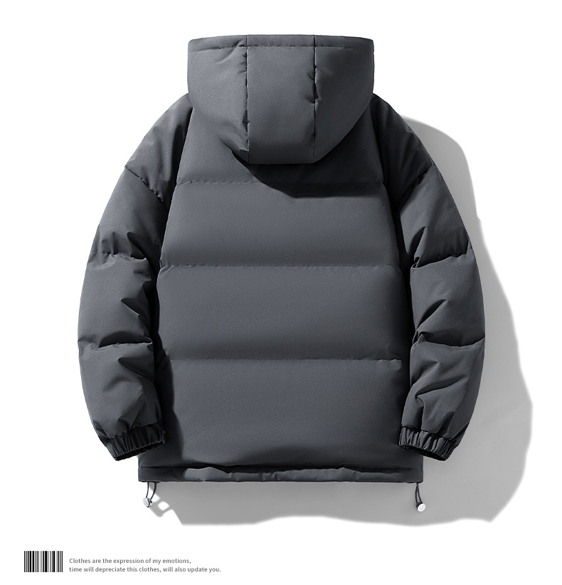 2025 New Men's Down Cotton Coat: Winter Loose Warm Couple Style Hong Kong Fashion Thickened Hooded Puffer Jacket