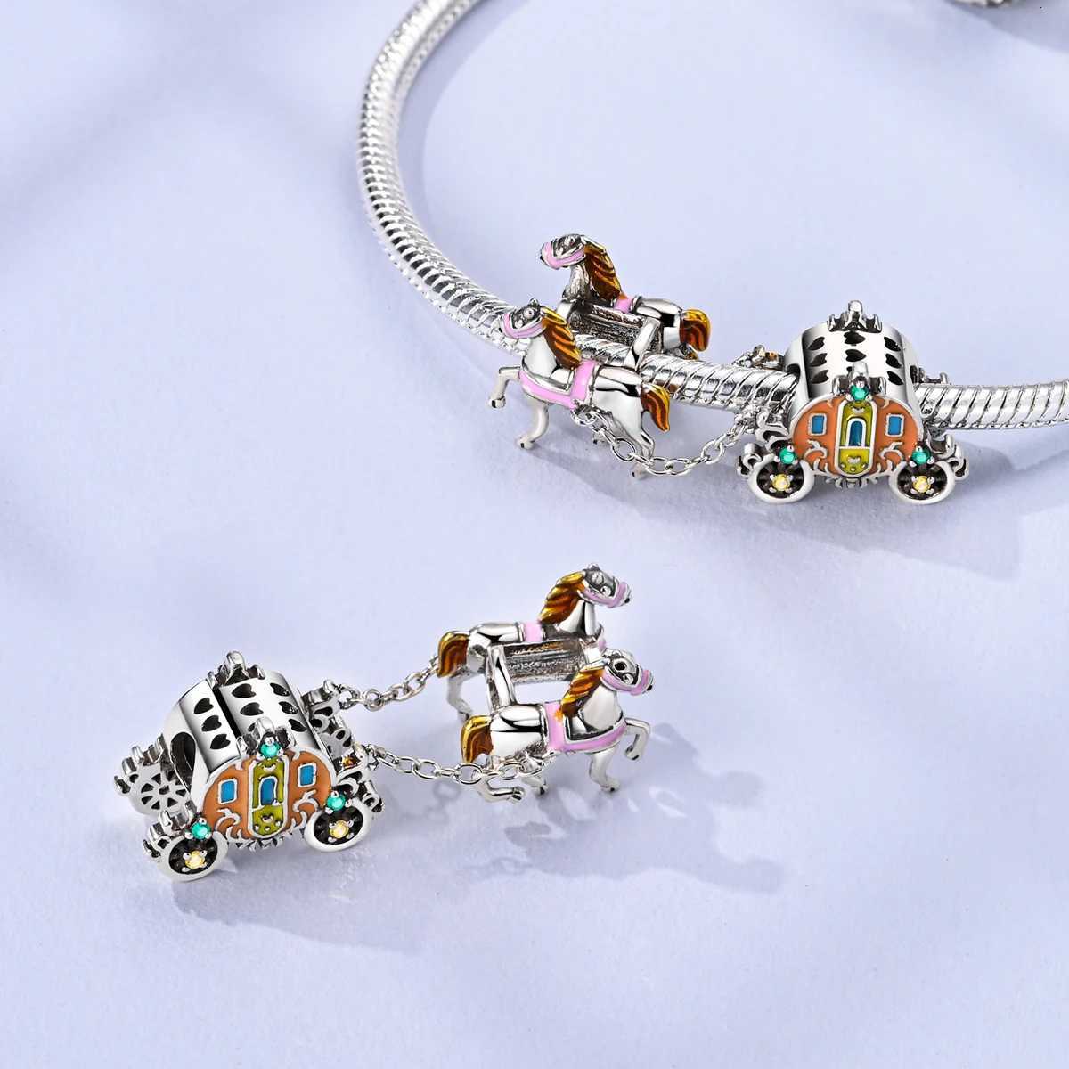 Sier 925 Charms Beads Princ Skirt Pumpkin Carriage Fairy T Fit Bracelet Pendant DIY For Wan Jewelry Y251212
