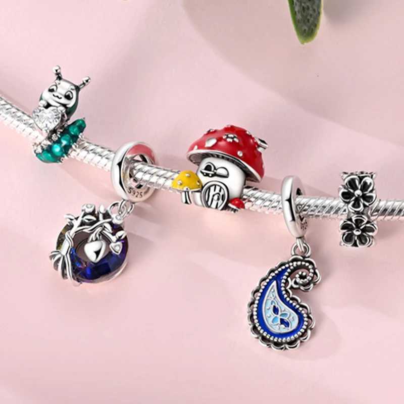 Spring Charms Beads Pendant 925 Sterling Sier wer Dragoy Mushro Charms Fit Bracelet Wan Man DIY Jewelry Y251212
