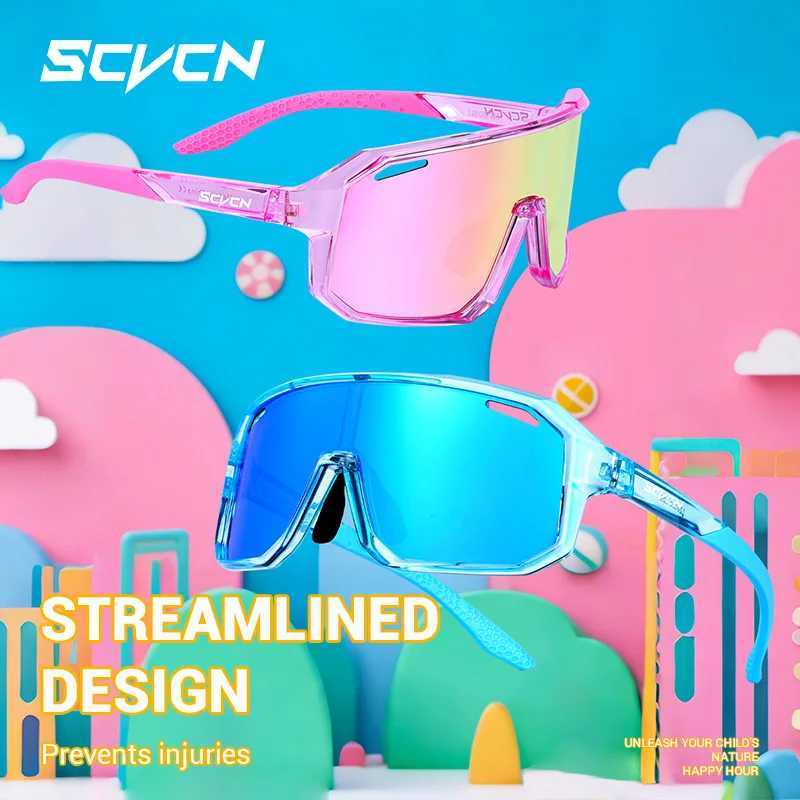 SCVCN Children Cycling Glasses Kids Outdoor Sports Sunglasses UV400 MTB Bike Eyewear Girls Boys Camping Fishing Golf Accessories G251212