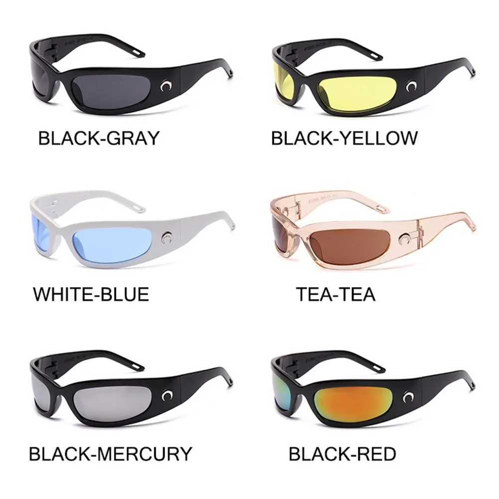 1pc Trendy Designed Moon Rectangular Sunglasses Women Men Outdoor Cycling Sports UV400 Sunglass Vintage Hip Hop Punk Sun Glasses G251212