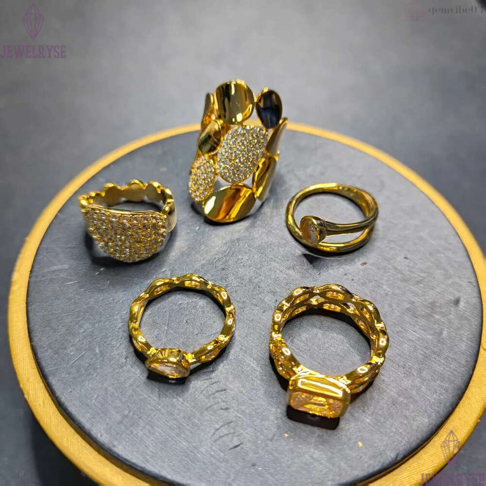 luxury 18k gold silver bling diamond for women men couple rings love drop waterdrop charm geometry round nail lovers ring jewelry