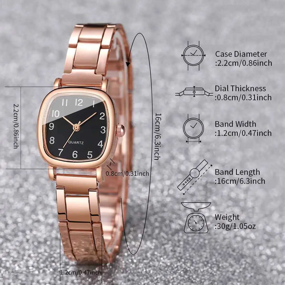 3PCS/Set Fashion Square Women Quartz Watch Alloy Strap Ladies Wristwatches Jewelry Set Reloj MujerWithout Box Y251212