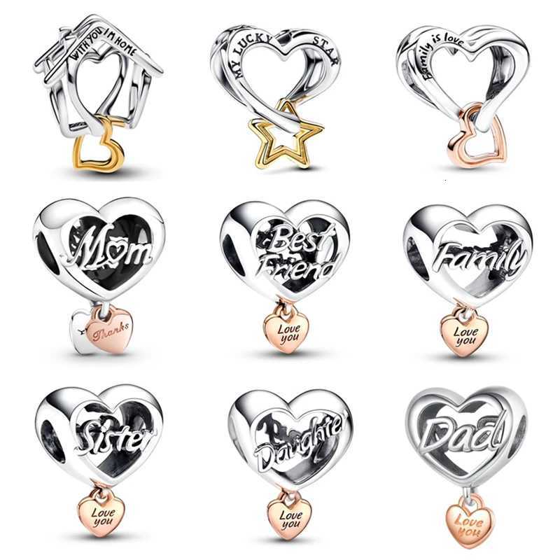 You Mum Dad Friend Sister Family Charm Bead fit European Sier Bracelet DIY Jewelry Gift for Wen Y251212