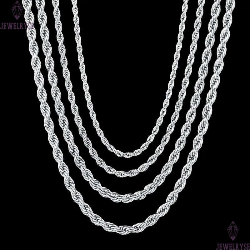 Hiphop Cool designer necklace For Women mens necklace Chains Twisted Rope Stainless Steel Gold Silver Black South American Necklaces Chain Choker Punk