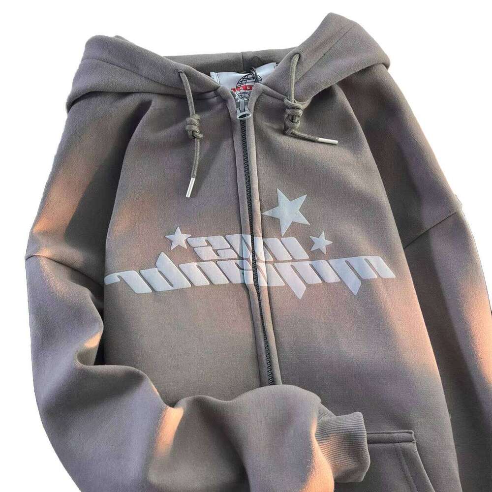 High Quality Custom Zipper Mens 100% Cotton Boxy Hoodie Blank Zip up Hoodies