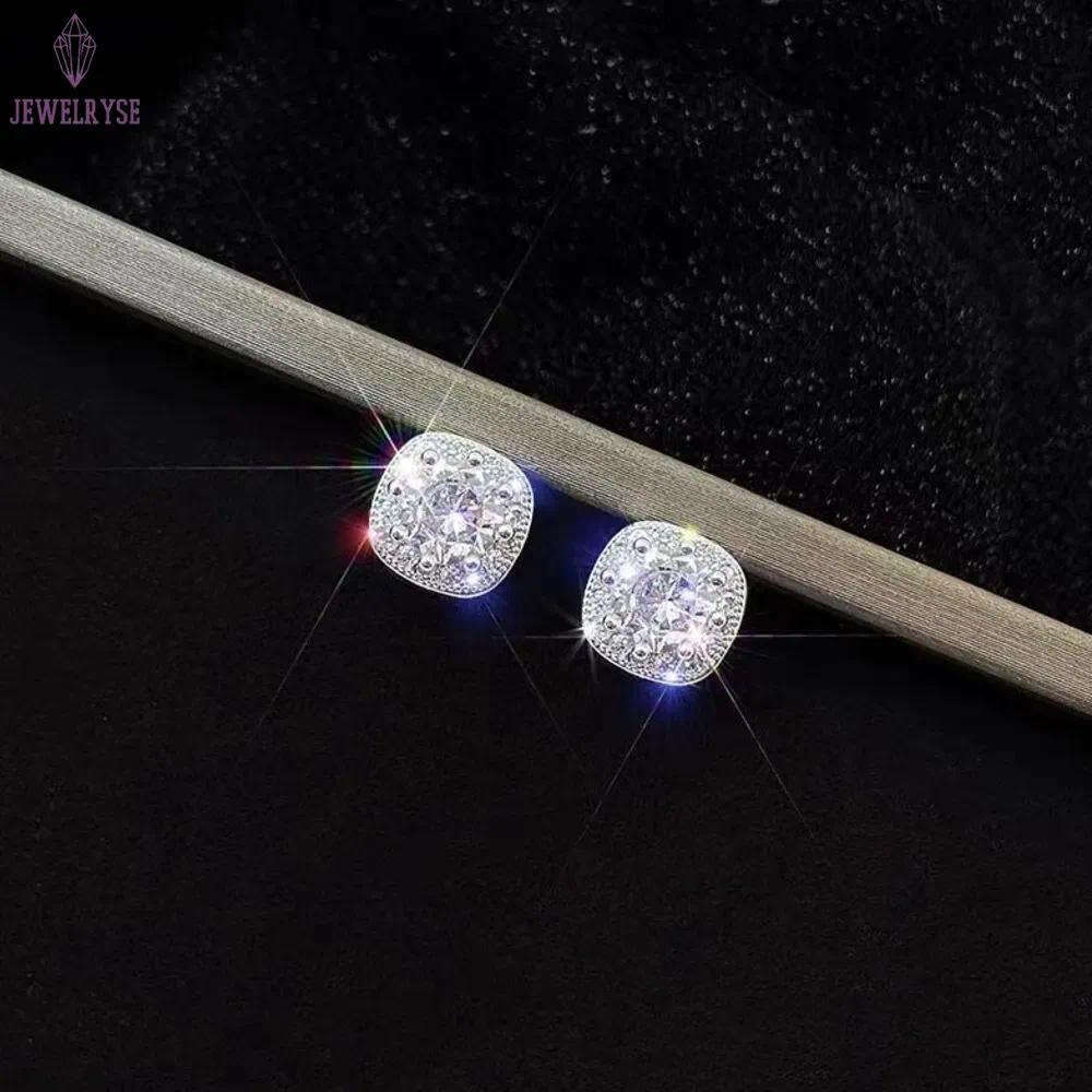 classic diamond earring desinger jewelry for men S925 silver six claw inlaid with diamond earrings hip-hop trend moissanite stone earrings studs Rock 